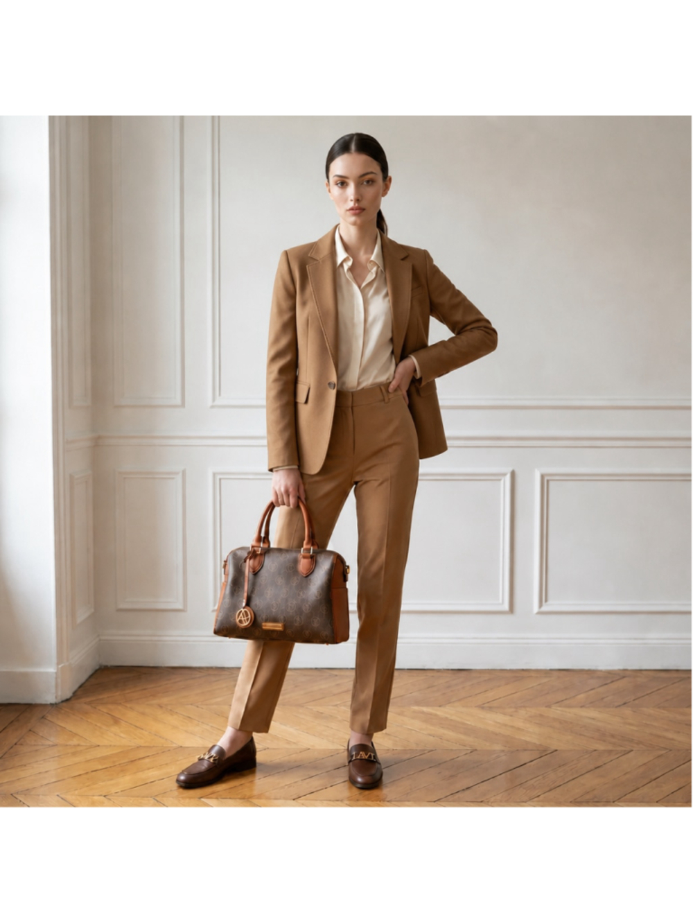 Adrienne Vittadini Satchel Bag One Size Brown Tan